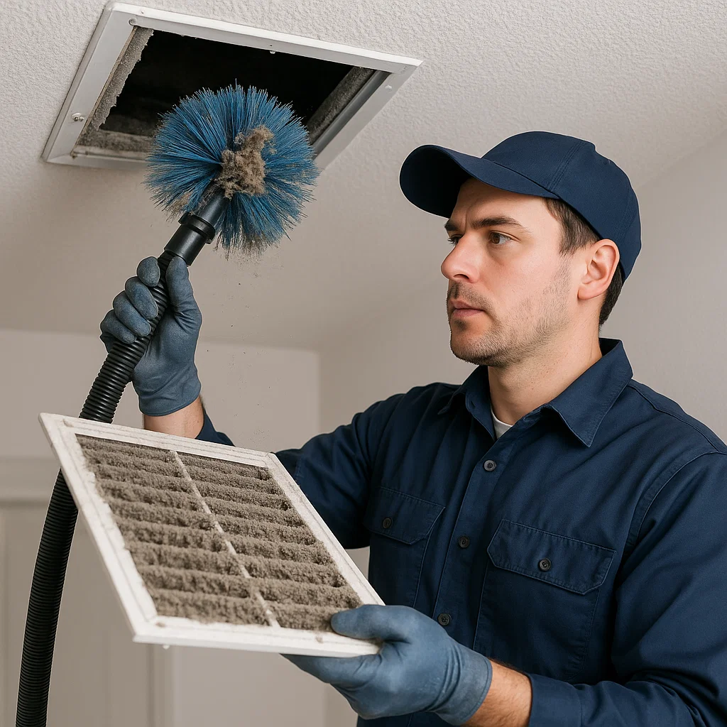 La Marque TX technician removing deep dust and contaminants for fresher indoor air 